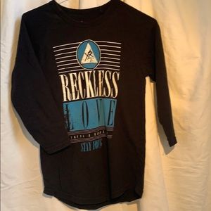 3/20 Young and Reckless 3/4 sleeve tee shirt